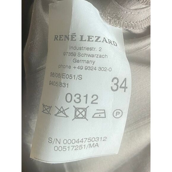 René Lezard Gray Striped Sheath Dress Women’s 34 US 4 Sleeveless V-Neck Cocktail - Picture 4 of 5